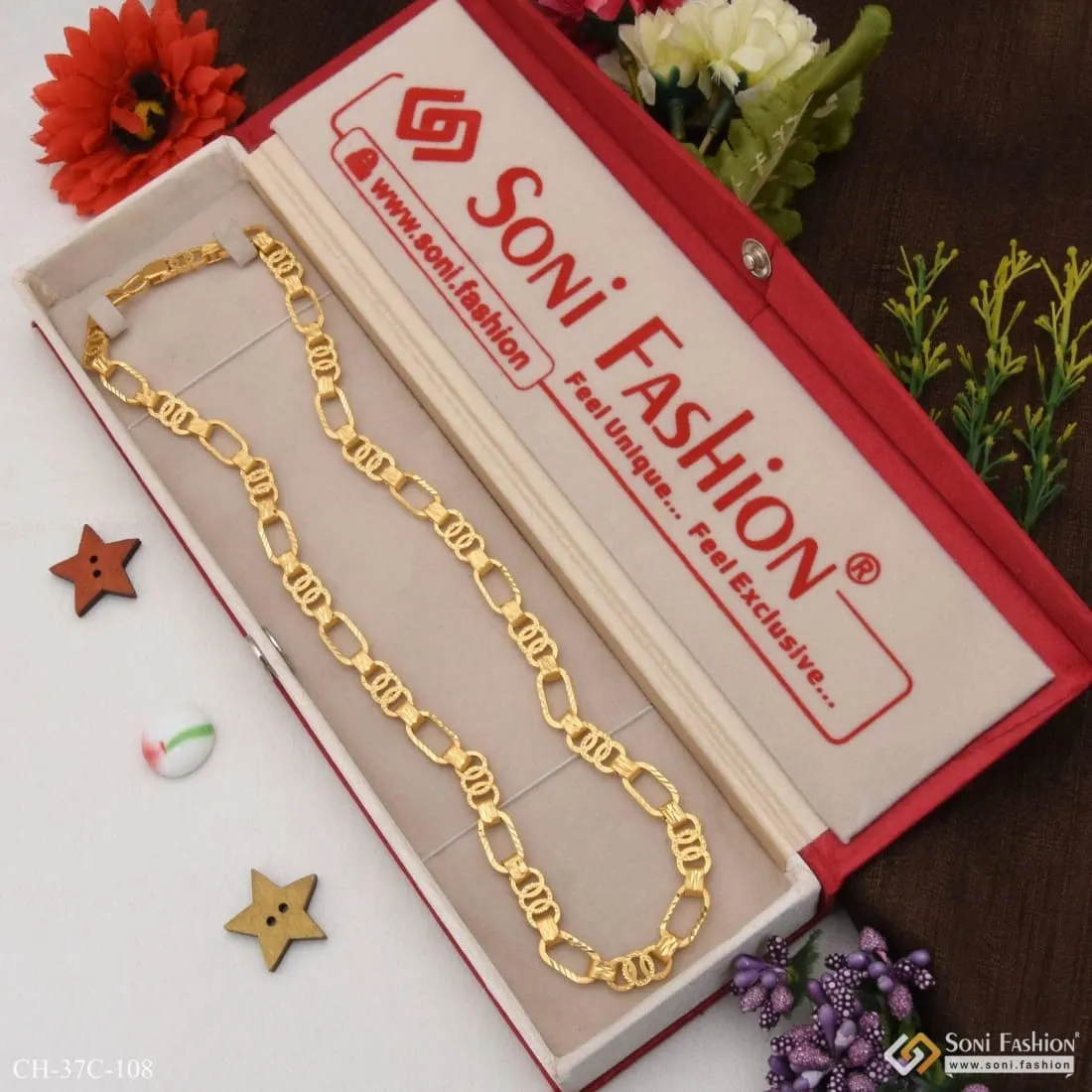 1 Gram Gold Forming Round Linked Best Quality Durable Design Chain - Style C108