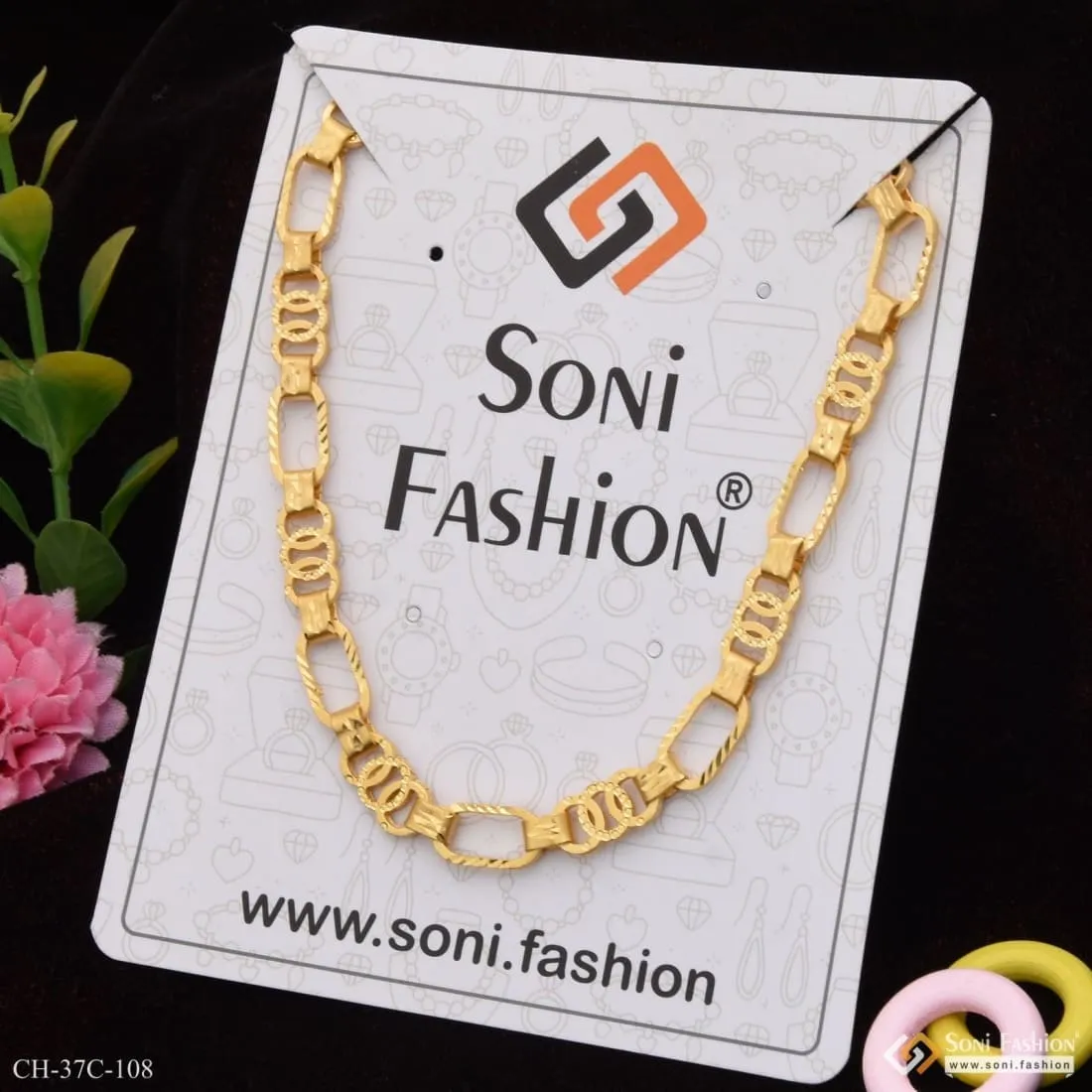 1 Gram Gold Forming Round Linked Best Quality Durable Design Chain - Style C108