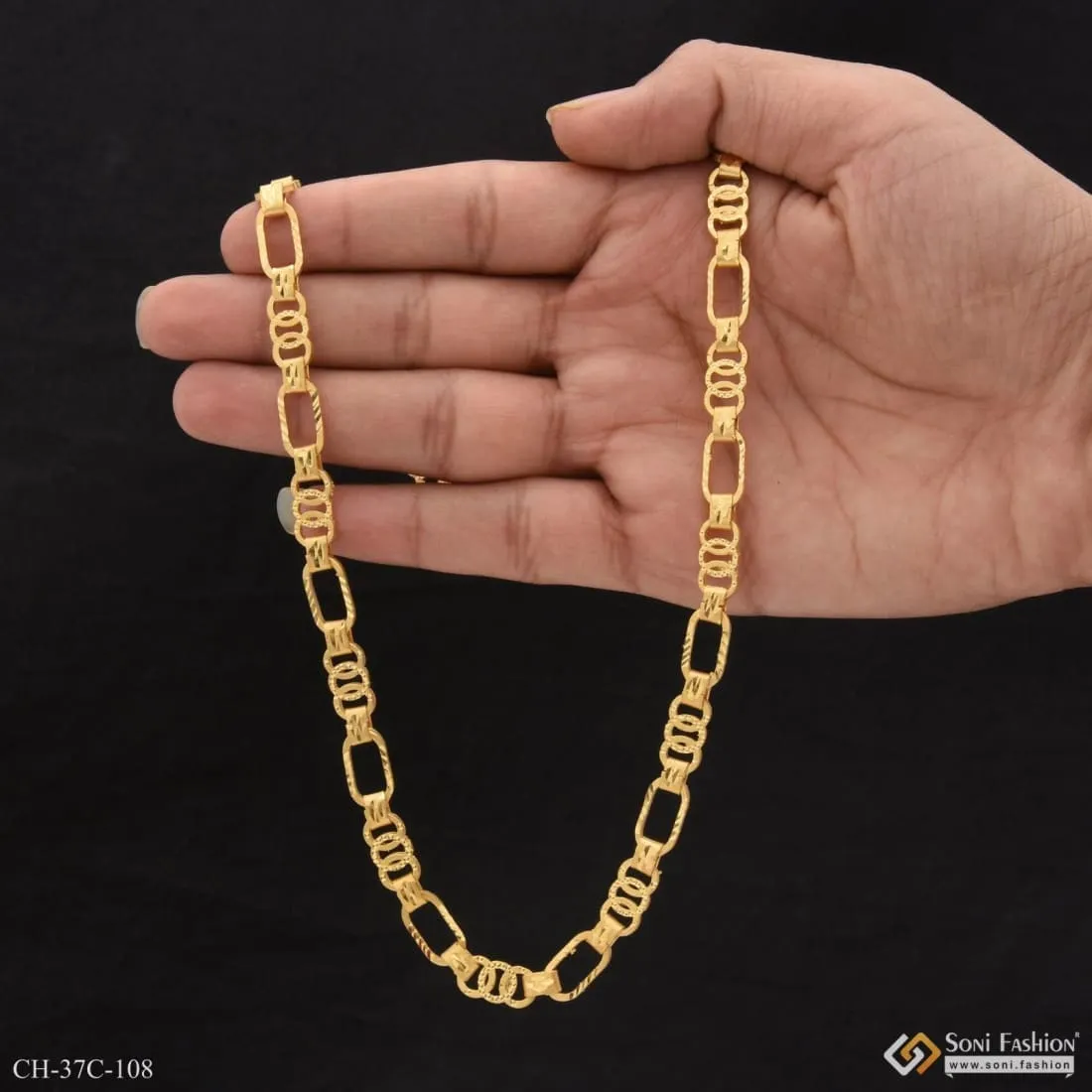 1 Gram Gold Forming Round Linked Best Quality Durable Design Chain - Style C108