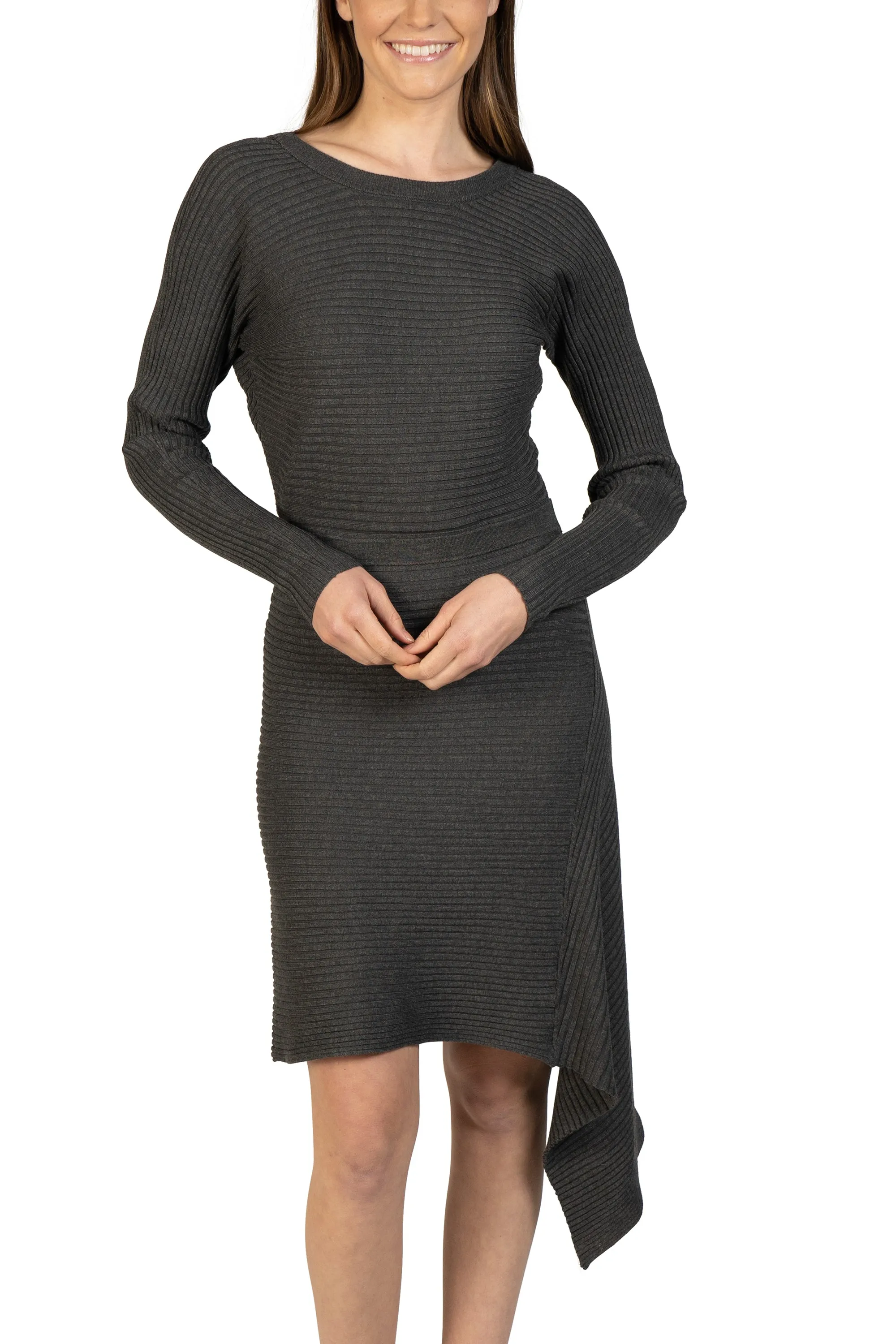 Asymmetrical Knit Sweater Dress