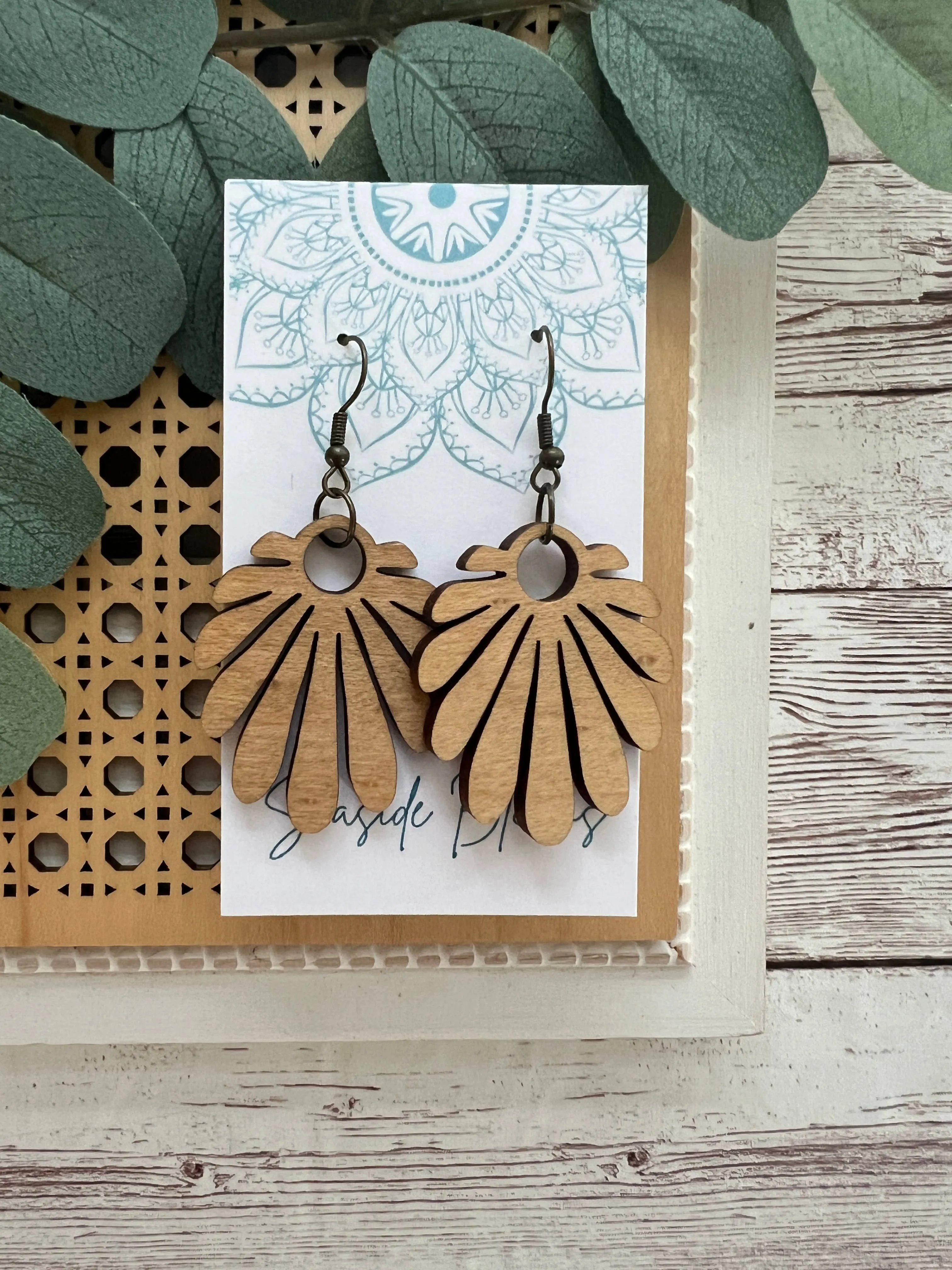 Boho maple wood lightweight earrings
