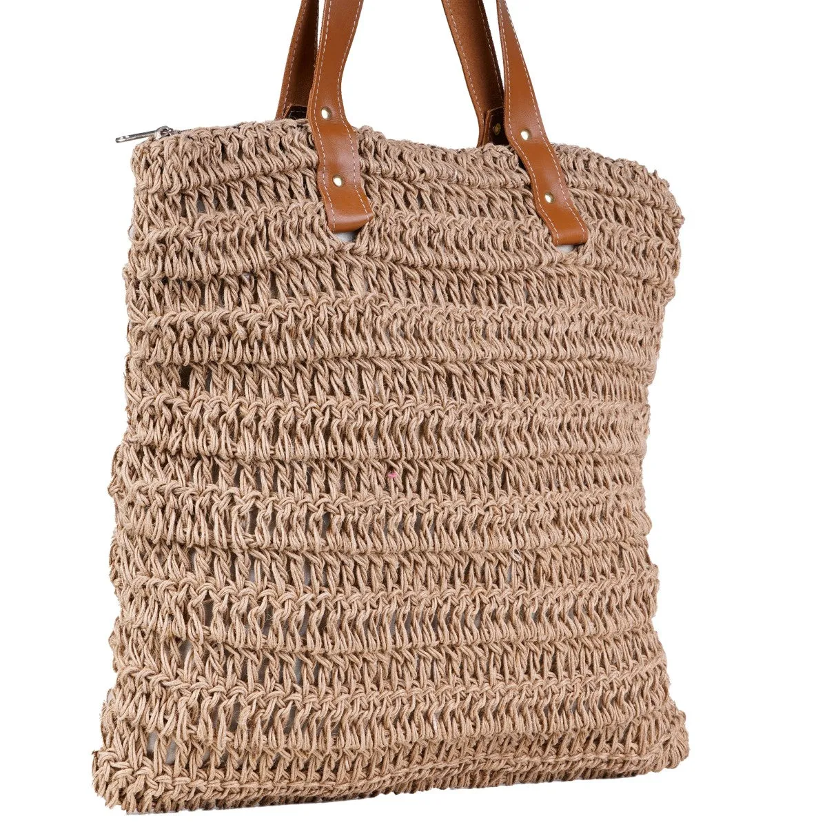 Brunette Hand Bag | Hand-Crafted & Crochet Work | Jute | Brown