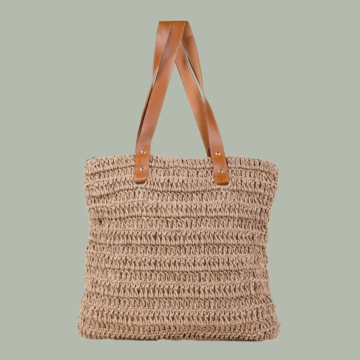 Brunette Hand Bag | Hand-Crafted & Crochet Work | Jute | Brown