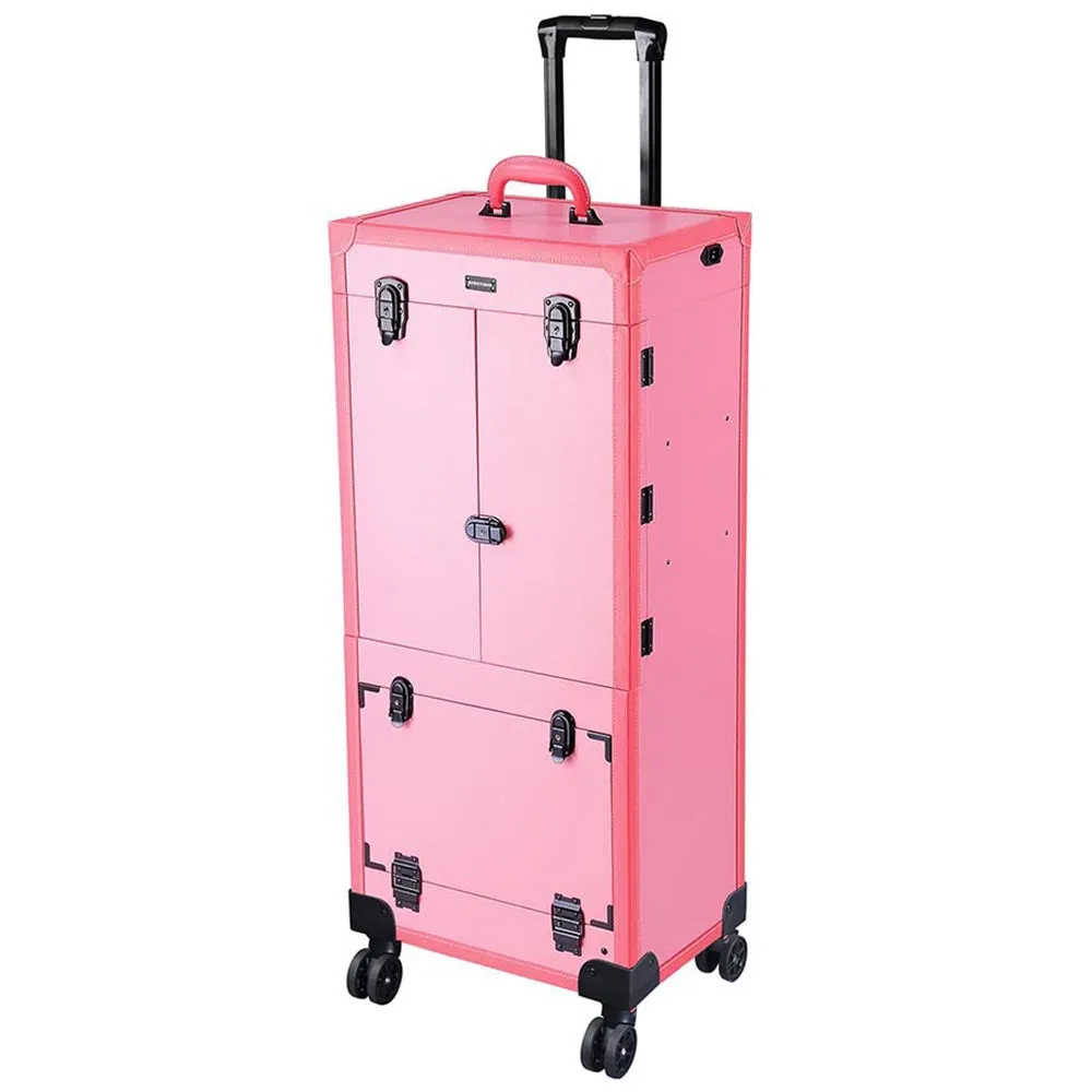 Byootique Large Makeup Case Trolley with Mirror & Lights - Portable, Safe & Durable