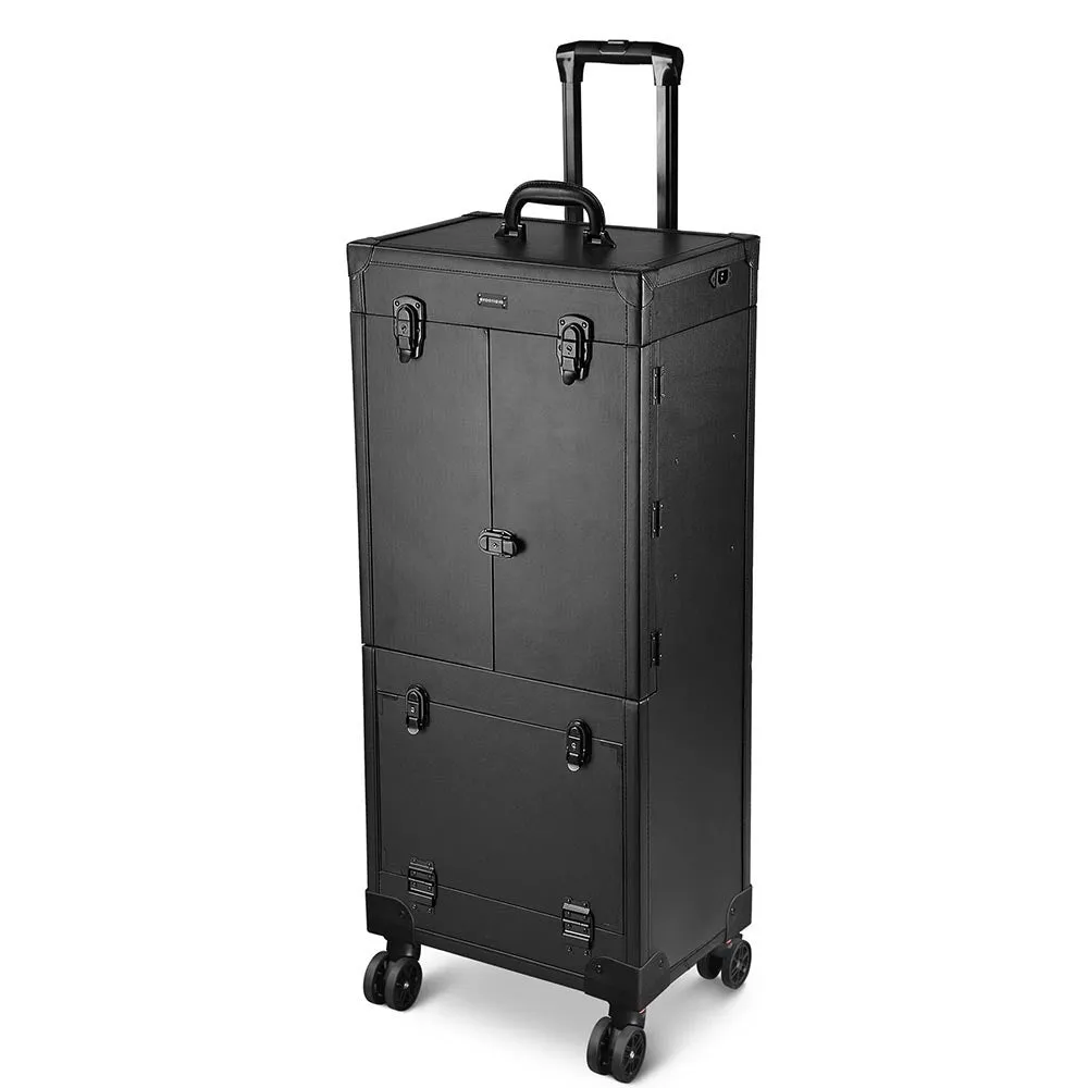 Byootique Large Makeup Case Trolley with Mirror & Lights - Portable, Safe & Durable