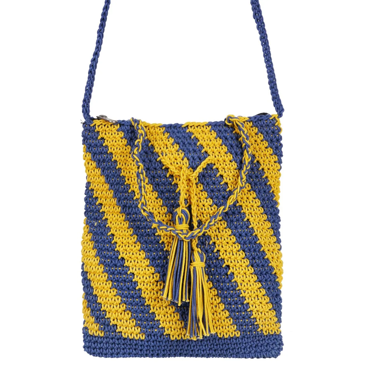 Classic Mini Sling Bag | Hand-Crochet | Cotton | Mustard Yellow