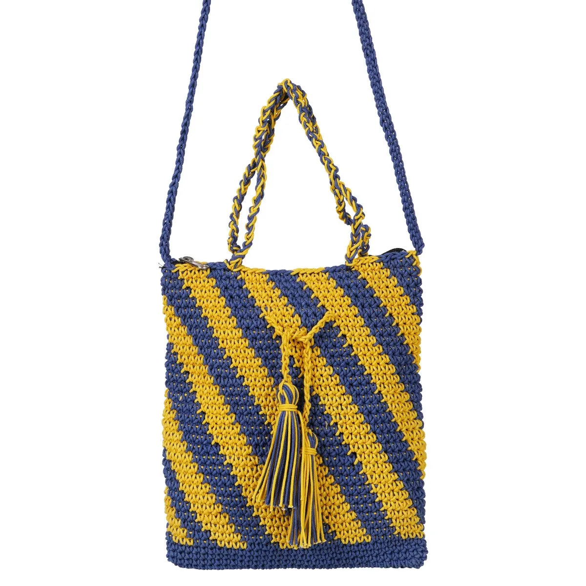 Classic Mini Sling Bag | Hand-Crochet | Cotton | Mustard Yellow