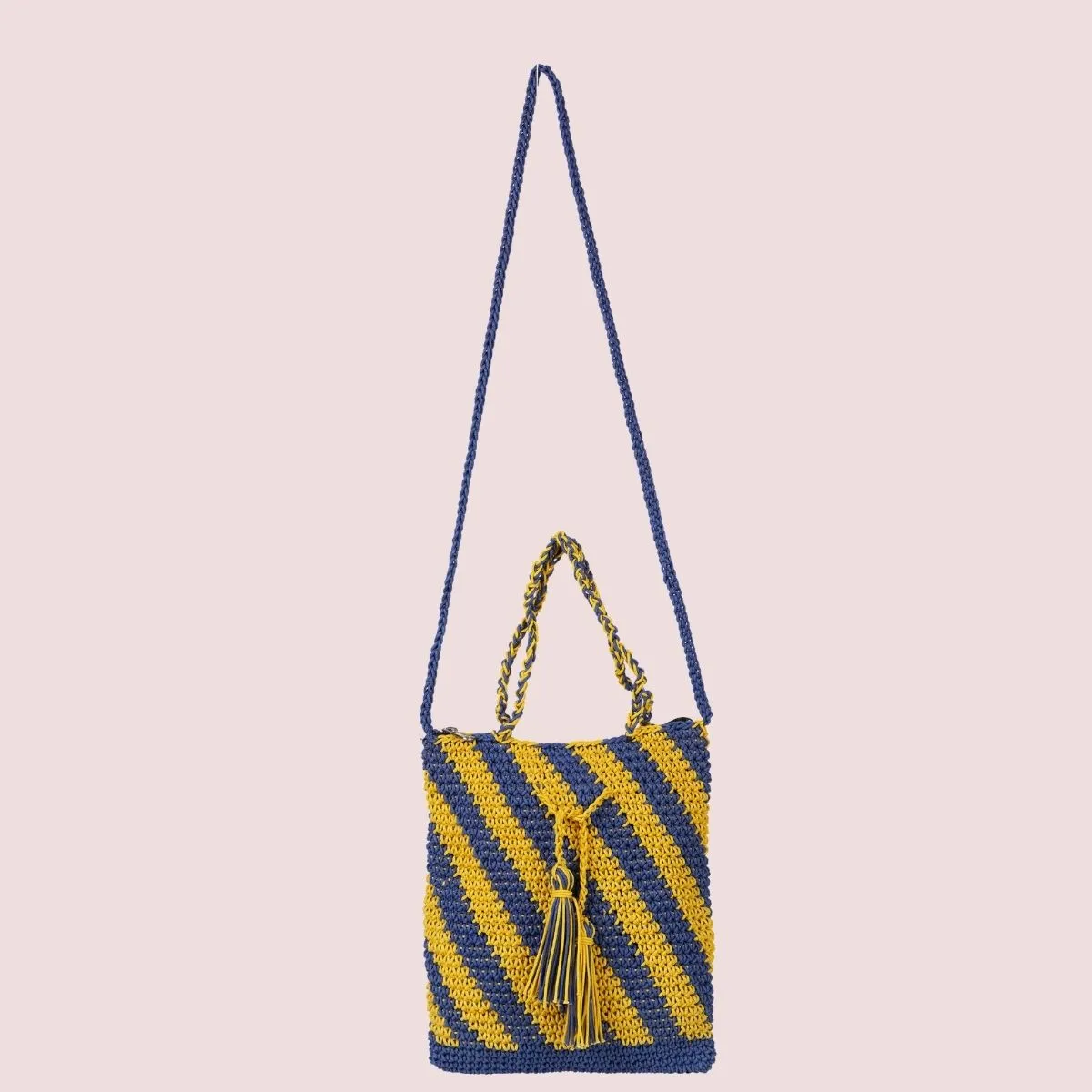 Classic Mini Sling Bag | Hand-Crochet | Cotton | Mustard Yellow