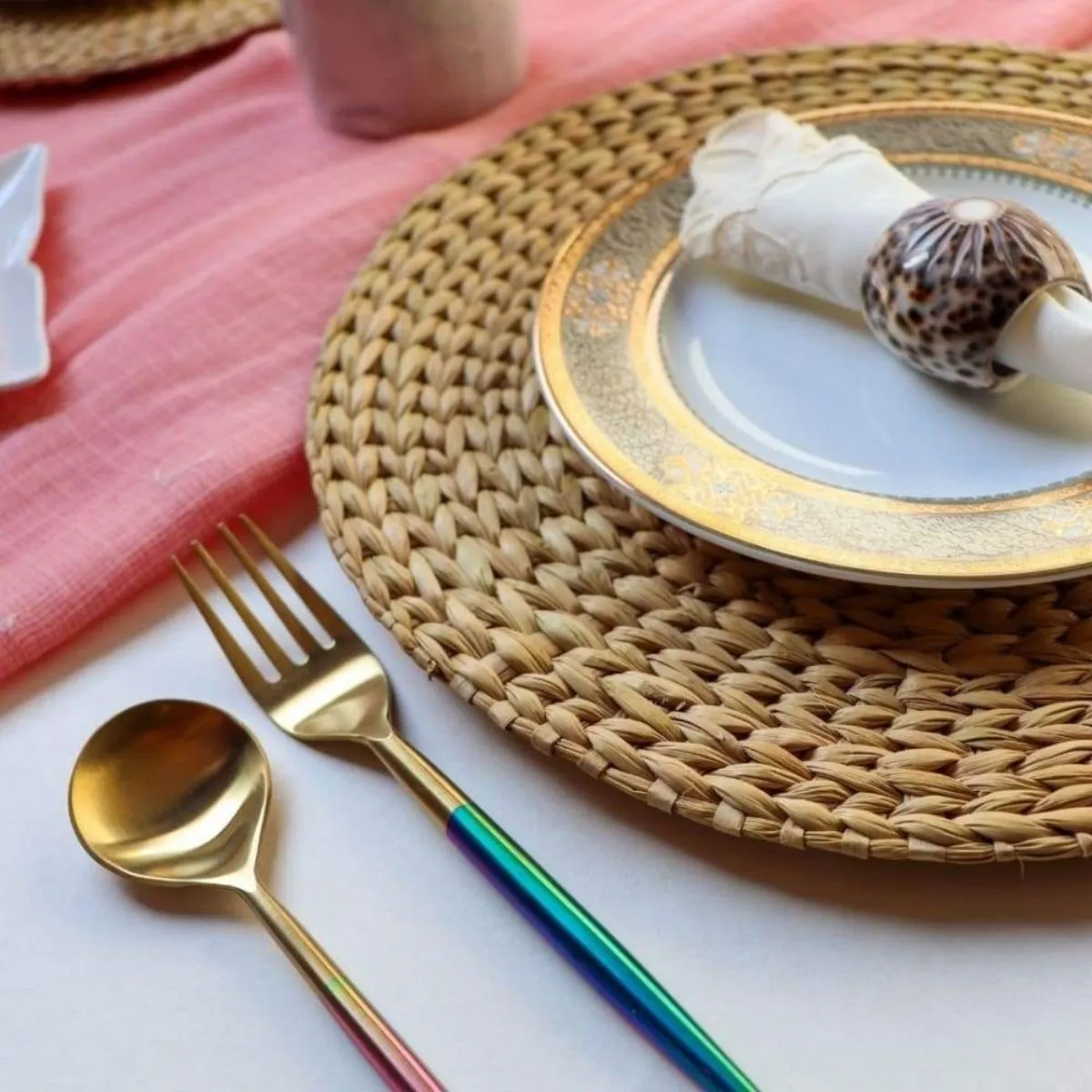 Cutlery Set of 4 | Stainless Steel | Durable | Smart Appeal | Golden & Rainbow