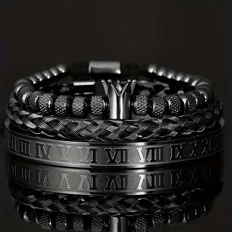 Durable 316L Stainless Steel Punk Style Crown Bracelet for Men | Metal
