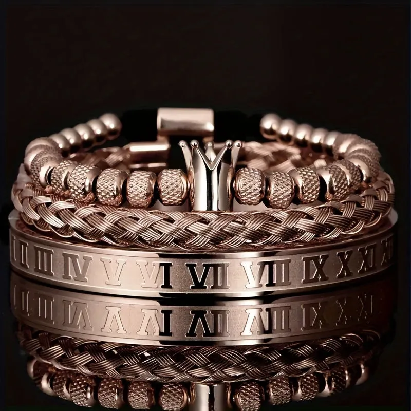Durable 316L Stainless Steel Punk Style Crown Bracelet for Men | Metal