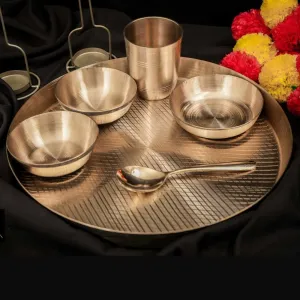 Durable Kansa/Bronze Dinner Set of 6 | Rich Indian Traditional Dining Ware