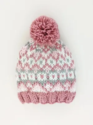 Fairisle Rosy Beanie Hat