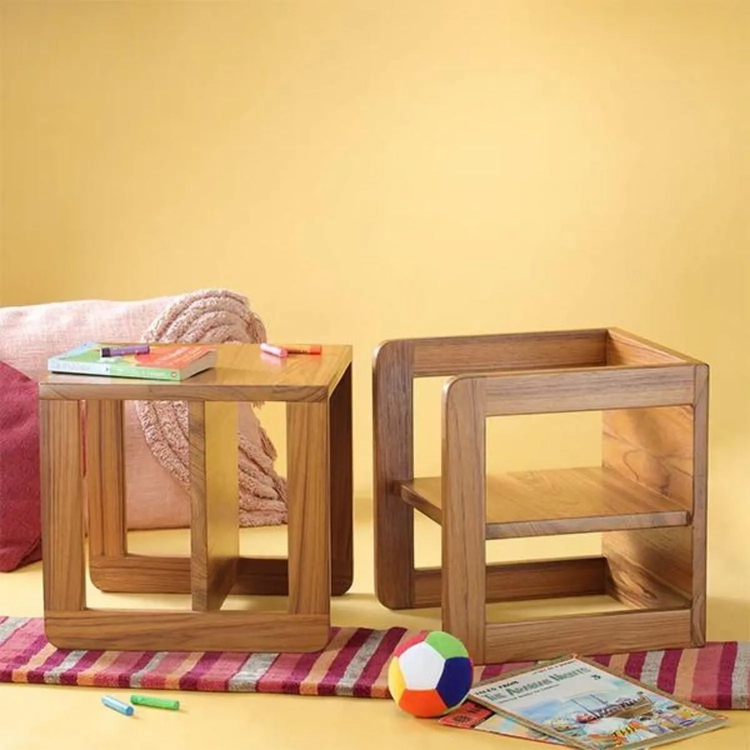 Kids Chair | Premium Teak Wood | Multi Usage | Comfortable And Durable