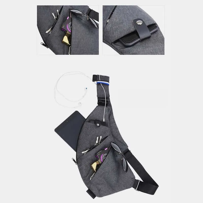 Lightweight Durable Sling Chest Bag Waterproof Scratchproof Daypack Casual Men Purses