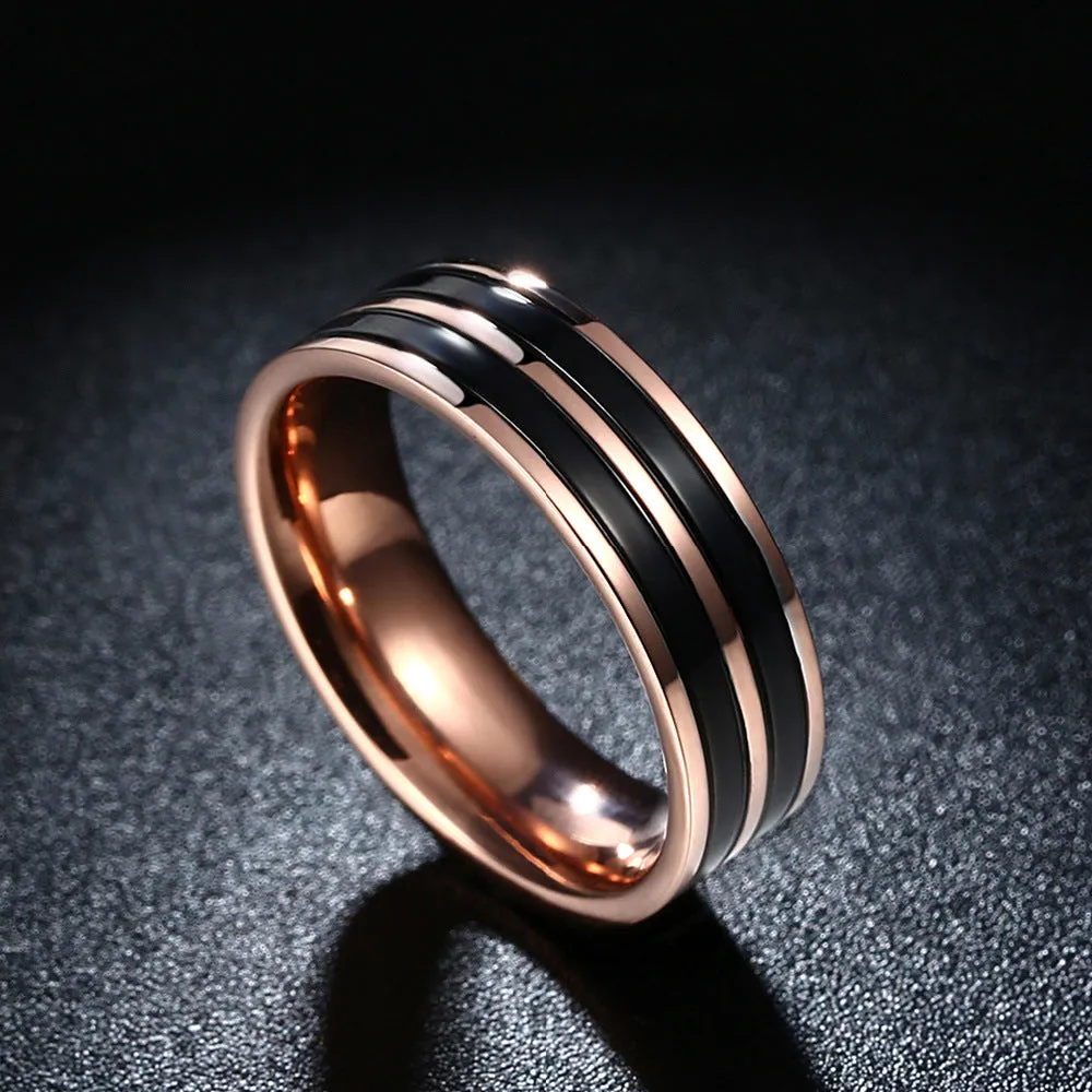 Matte-finished Exterior, Highly-polished Interior, Durable Titanium Ring for Men