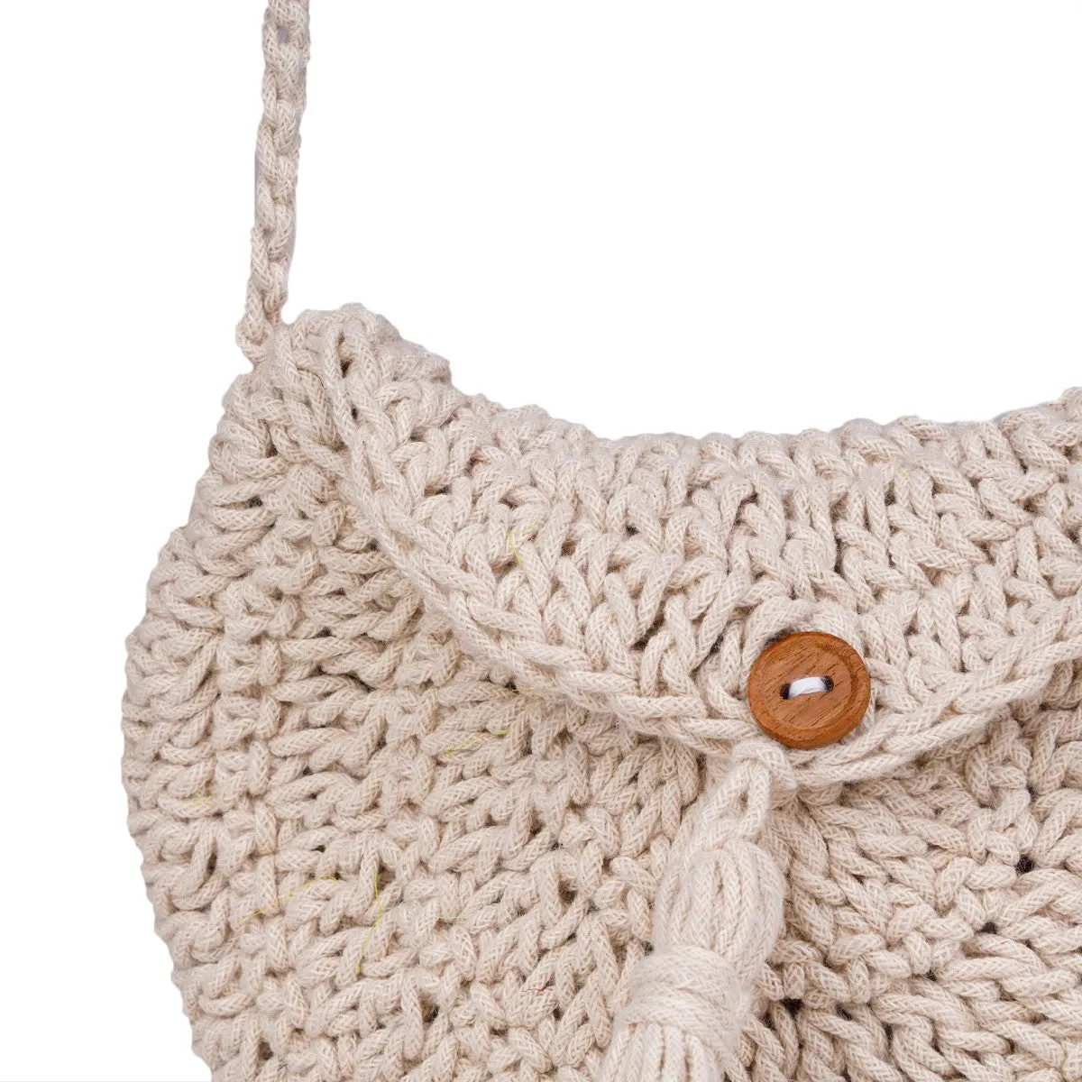 Miniature Sling Bag | Hand-Crochet | Cotton Yarn | Off White