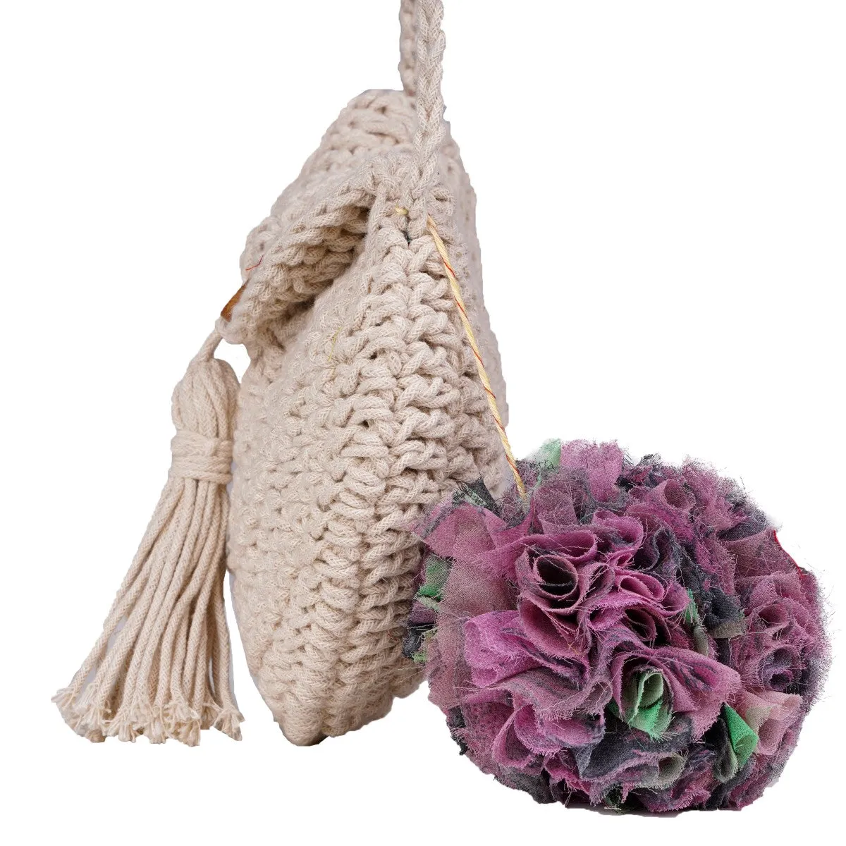 Miniature Sling Bag | Hand-Crochet | Cotton Yarn | Off White