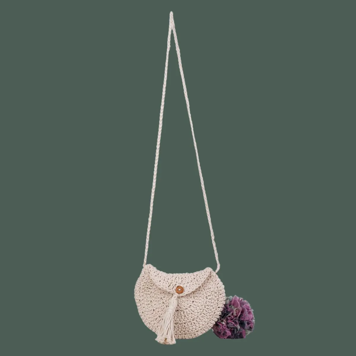 Miniature Sling Bag | Hand-Crochet | Cotton Yarn | Off White
