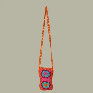 Mobile Mini Sling Bag | Hand-Crochet | Cotton Yarn | Multi-Colour
