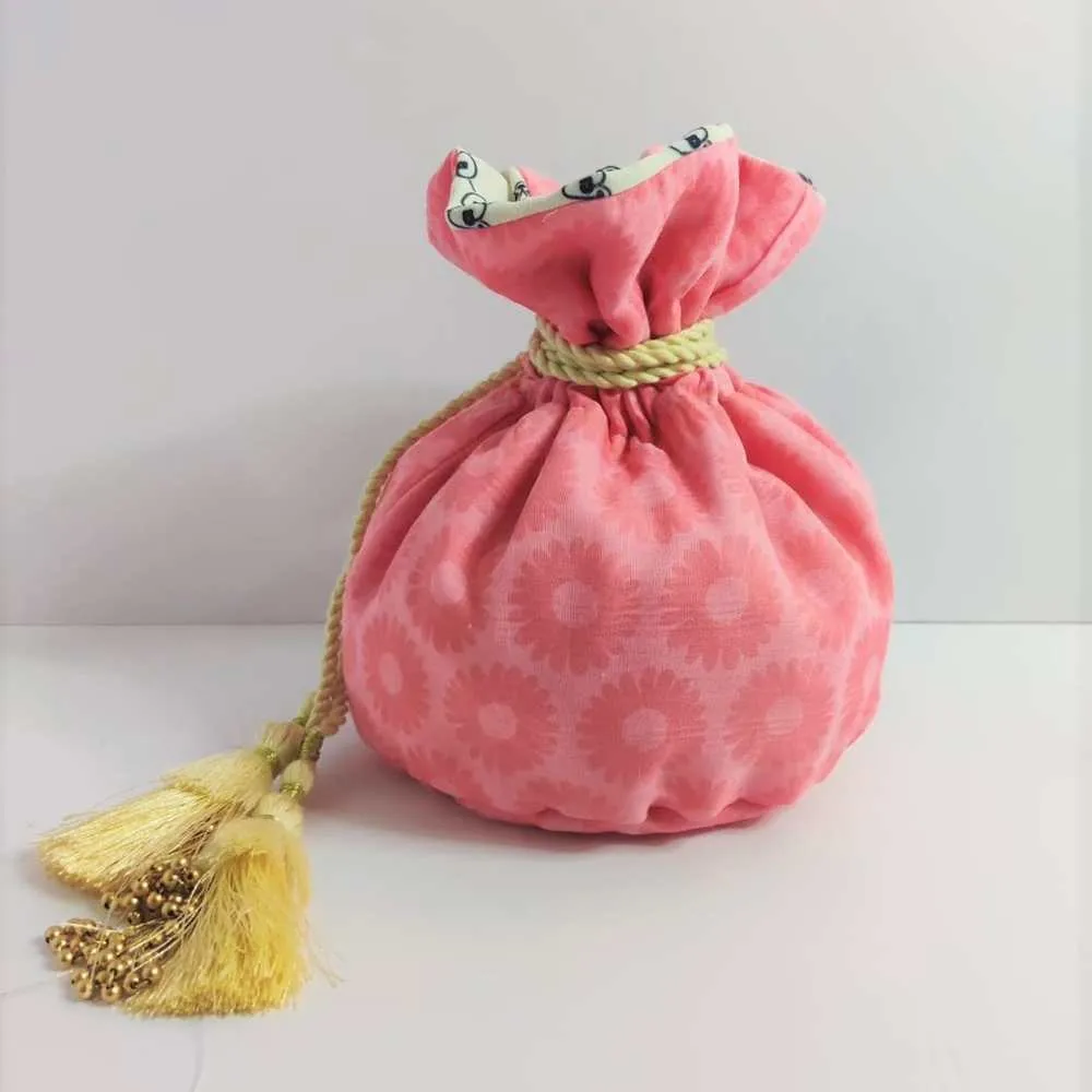 Pink Potli Bag for Women | Hand-Crafted | Chic and Durable