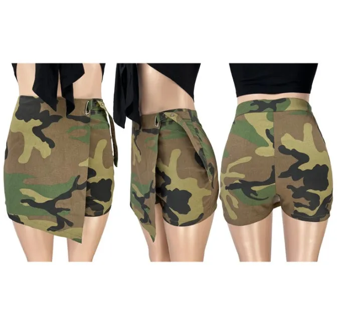 Plus Size Fashion Camouflage Print Culottes