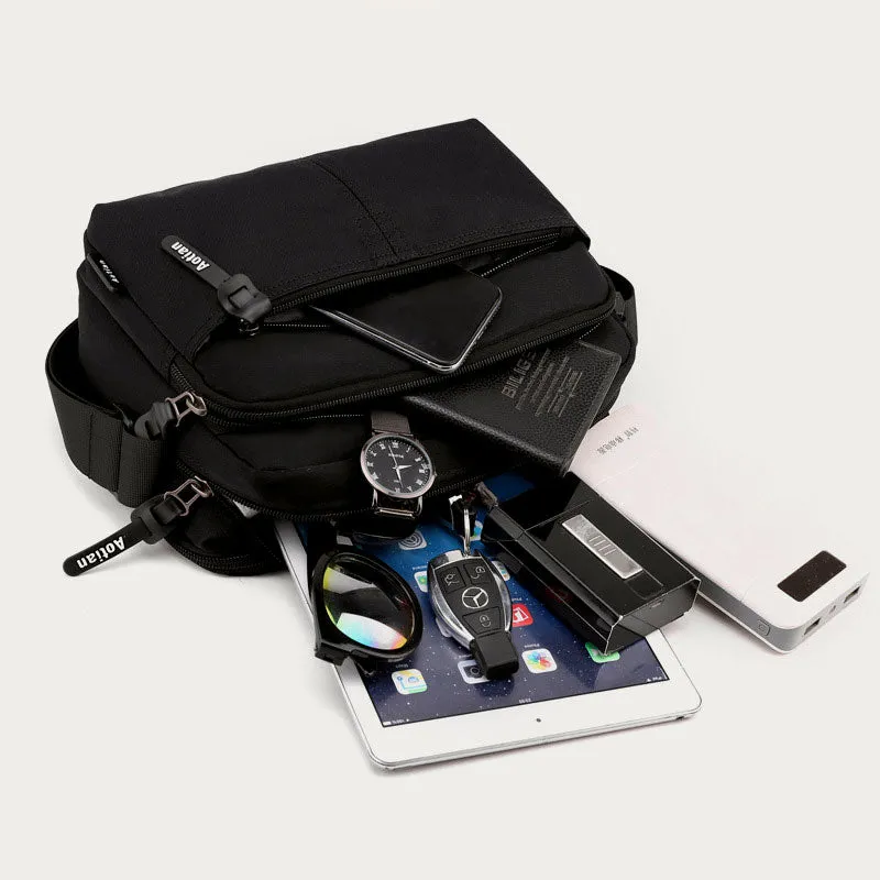 Unisex Lightweight Casual Crossbody Bag Multi-Pocket Durable Shoulder Bag Purse