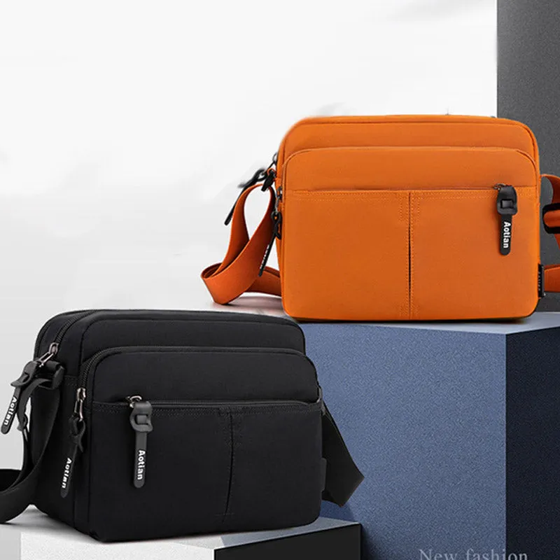 Unisex Lightweight Casual Crossbody Bag Multi-Pocket Durable Shoulder Bag Purse