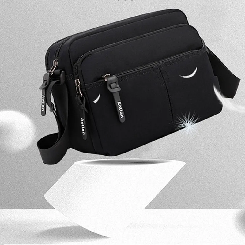 Unisex Lightweight Casual Crossbody Bag Multi-Pocket Durable Shoulder Bag Purse