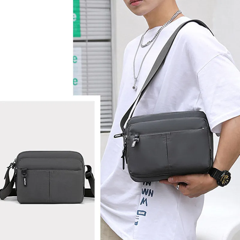 Unisex Lightweight Casual Crossbody Bag Multi-Pocket Durable Shoulder Bag Purse