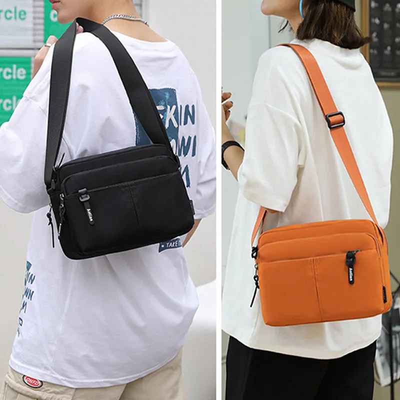 Unisex Lightweight Casual Crossbody Bag Multi-Pocket Durable Shoulder Bag Purse